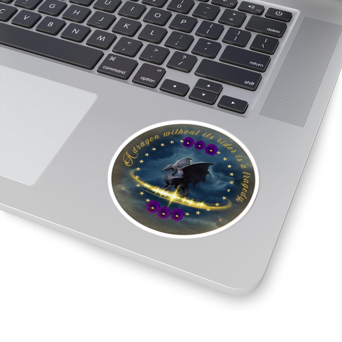 Dragon Rider Crest Sticker — “A Dragon Without Its Rider” Kiss-Cut Sticker
